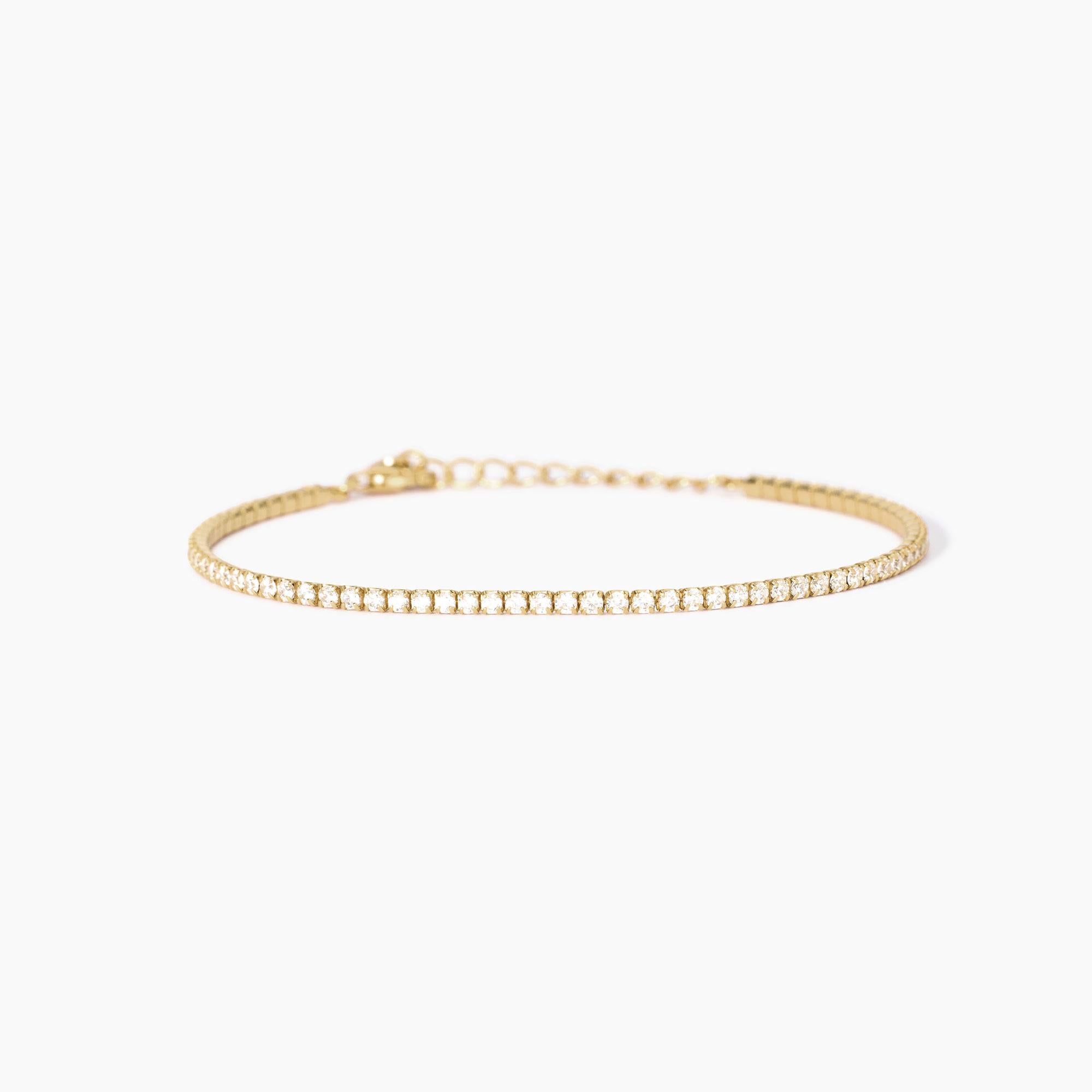 Bracciale donna  Mabina mini tennis placcato oro con zirconi