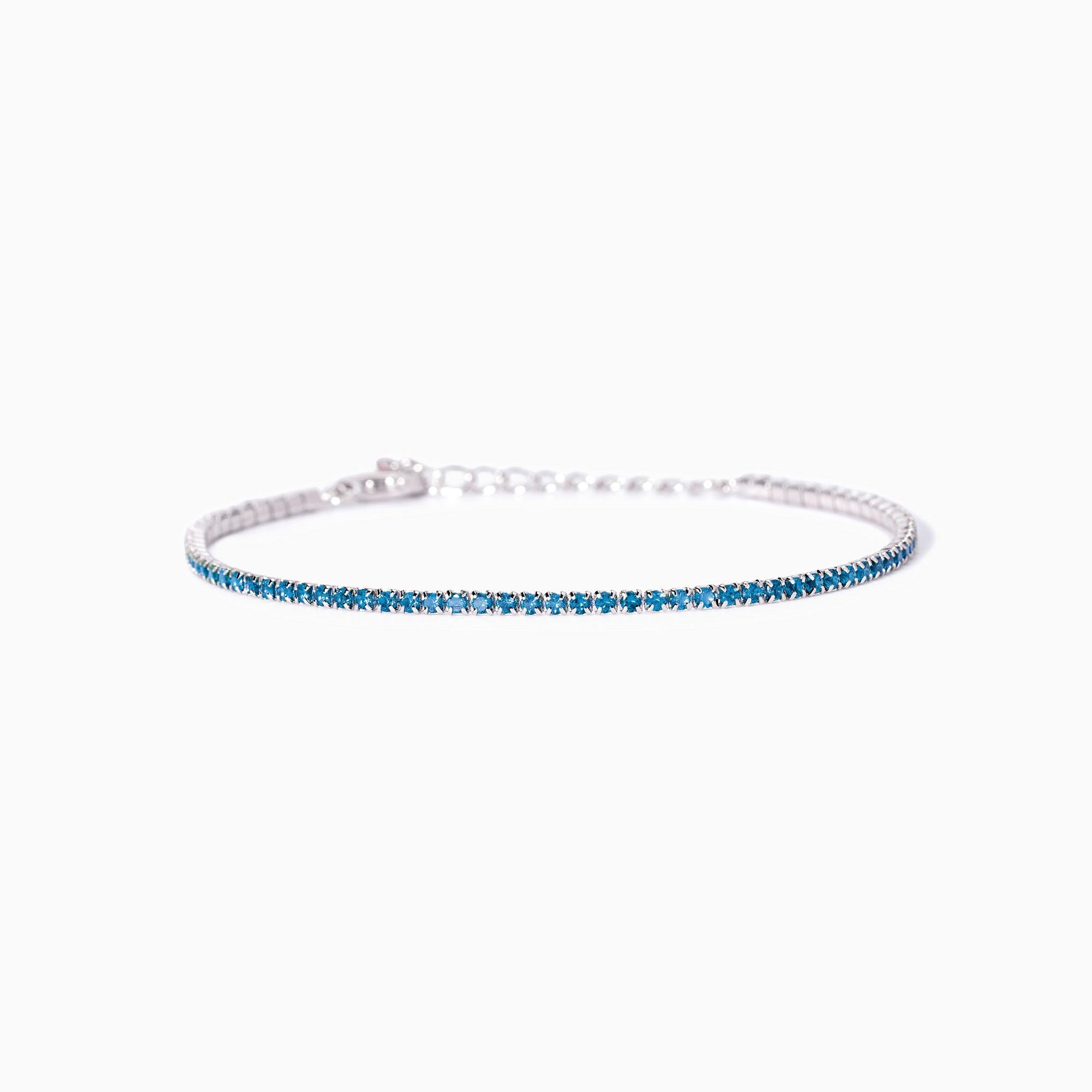 Bracciale donna  Mabina mini tennis con acquemarine sintetiche
