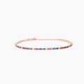Bracciale donna Mabina mini tennis  placcato oro con zirconi colorati