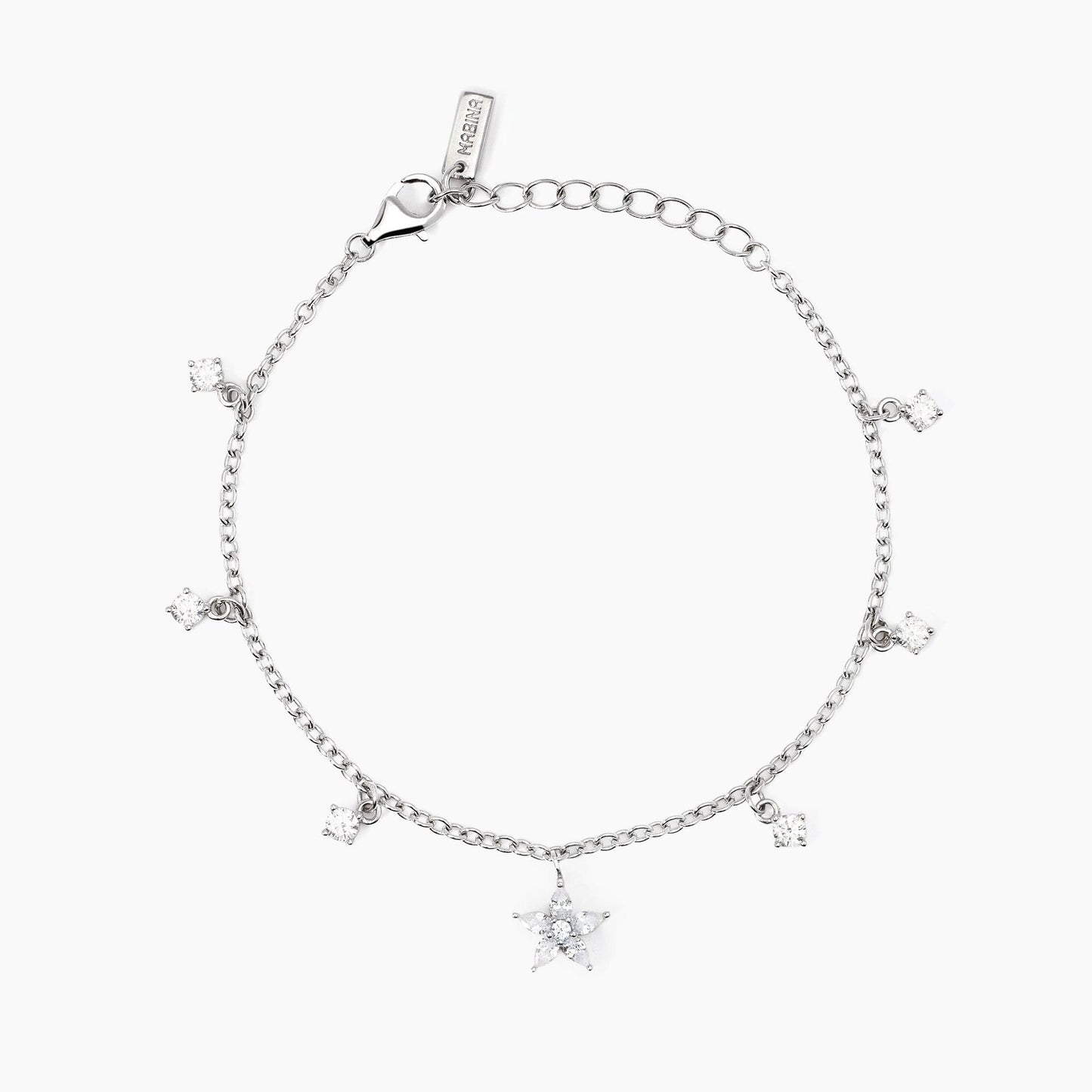 Bracciale donna  Mabina in argento con ciondolo fiore