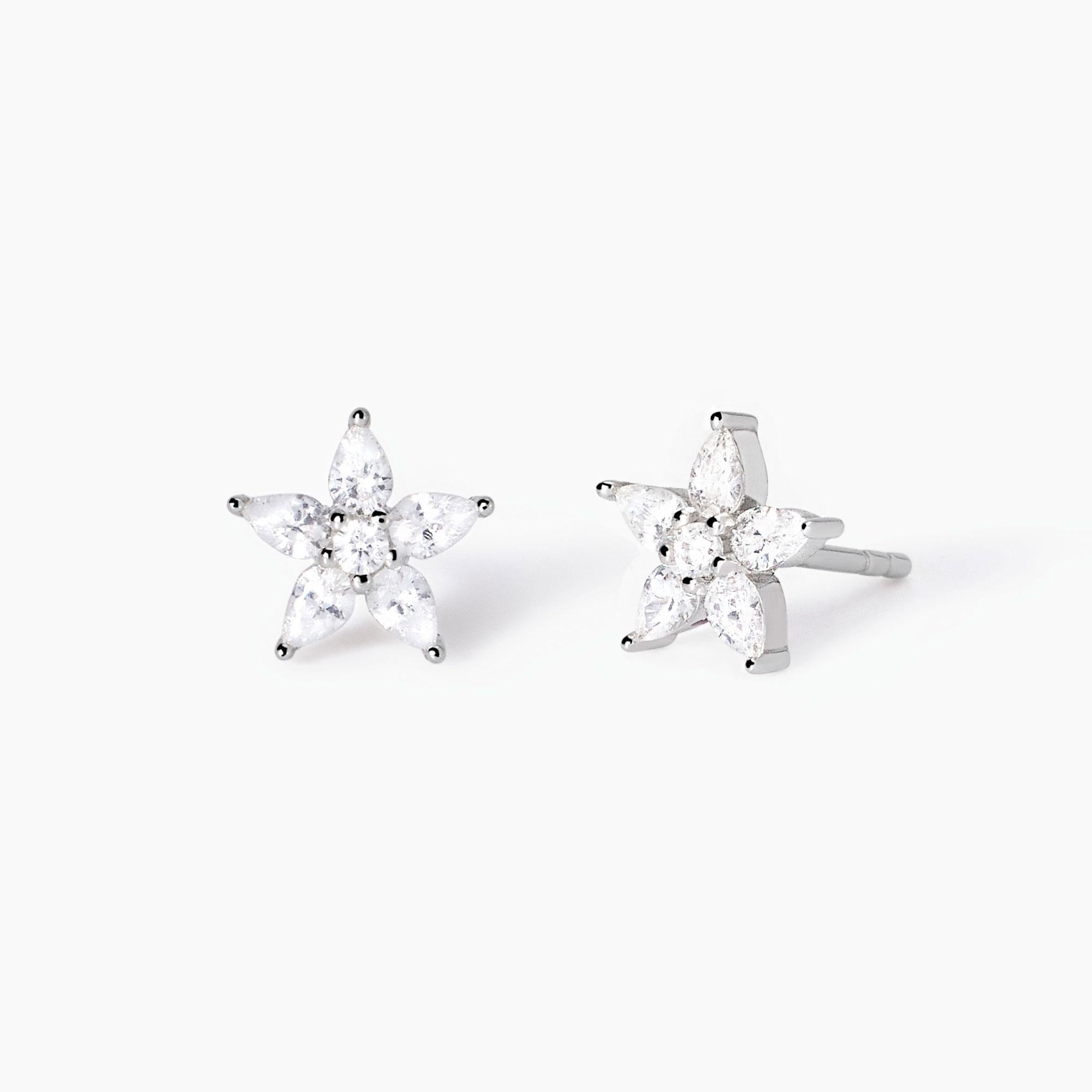 Orecchini donna Mabina in argento con fiore