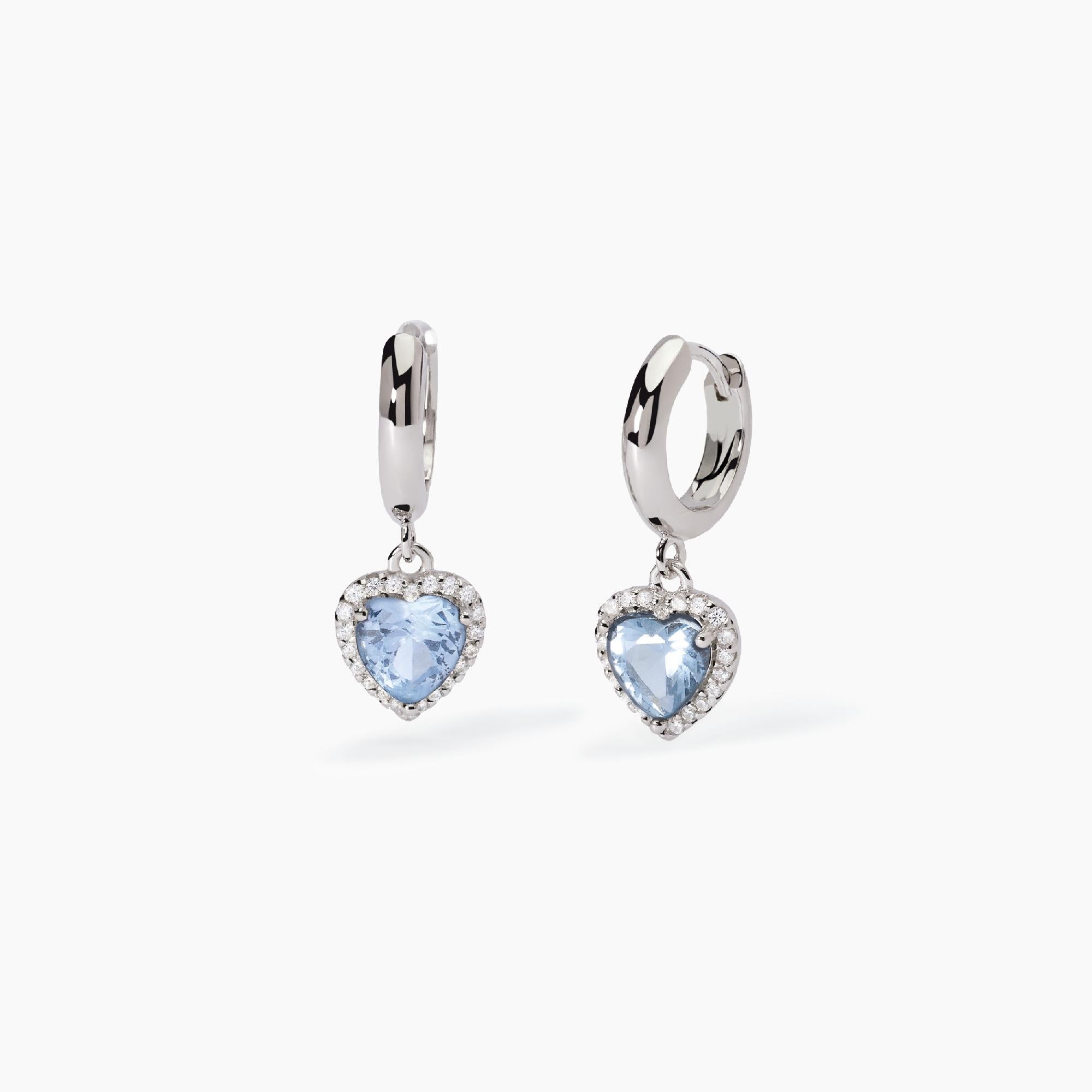 Orecchini donna Mabina in argento con acquamarina sintetica