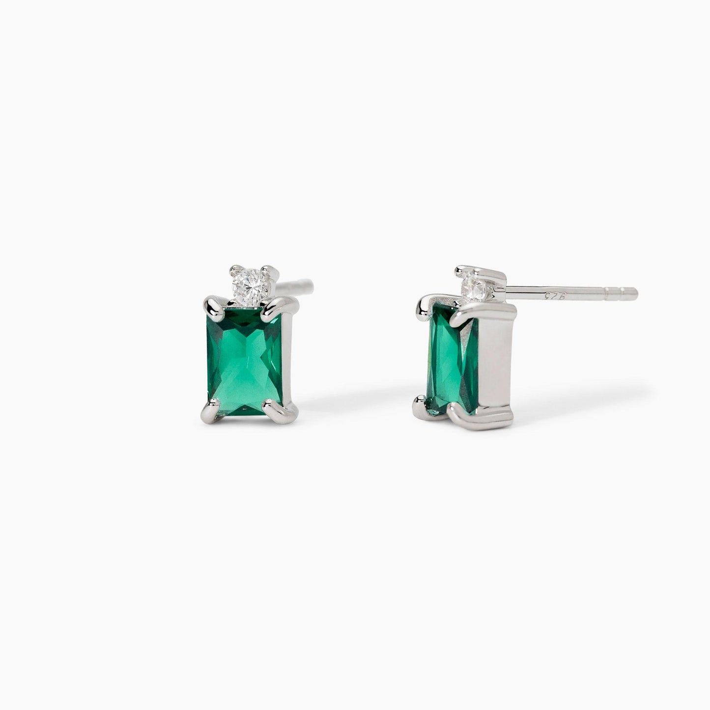 Orecchini donna Mabina in argento con smeraldi sintetici