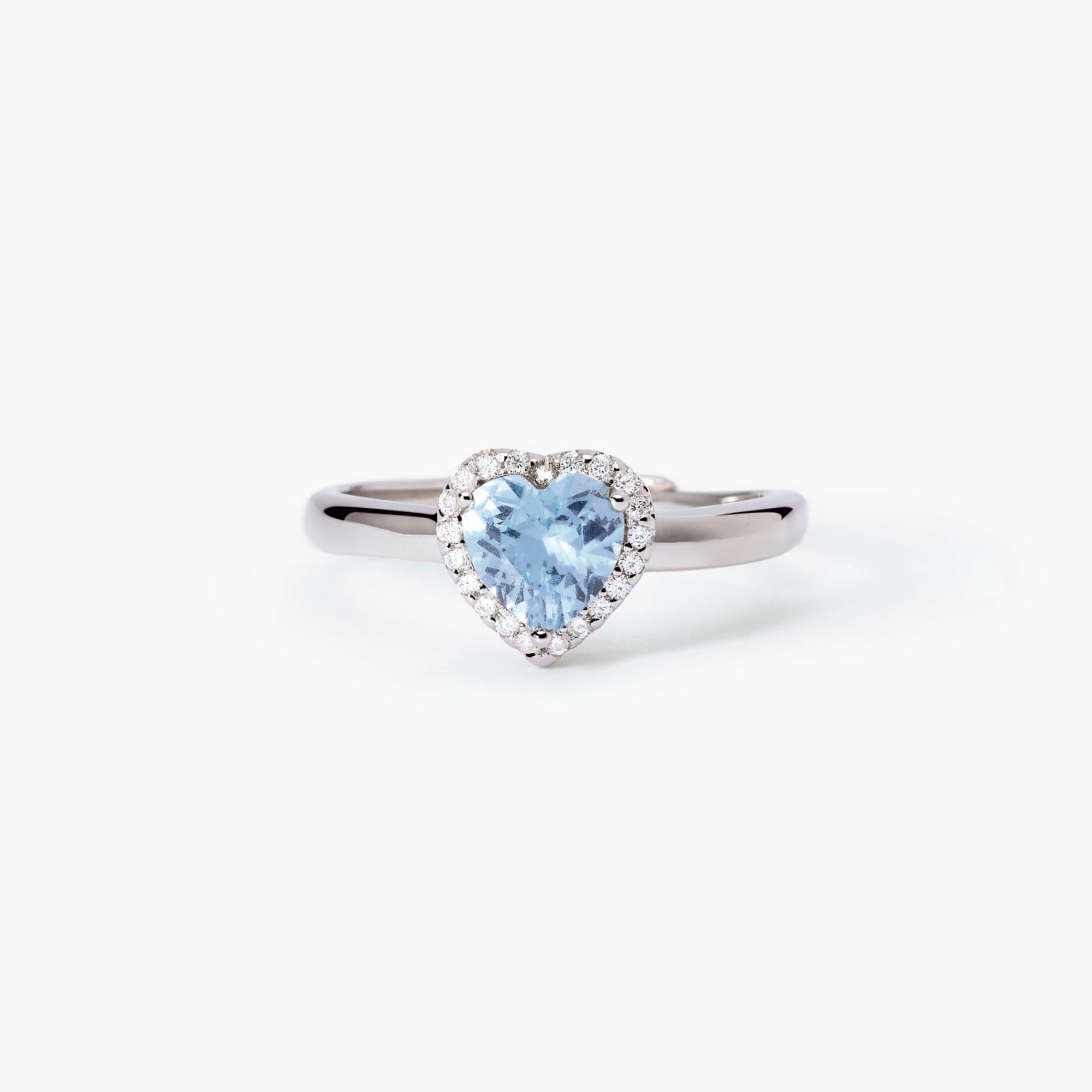 Anello Mabina donna Cuore acquamarina Love affair