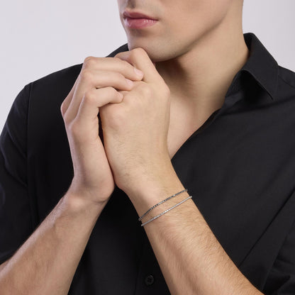 Bracciale Mabina uomo Tennis zirconi neri