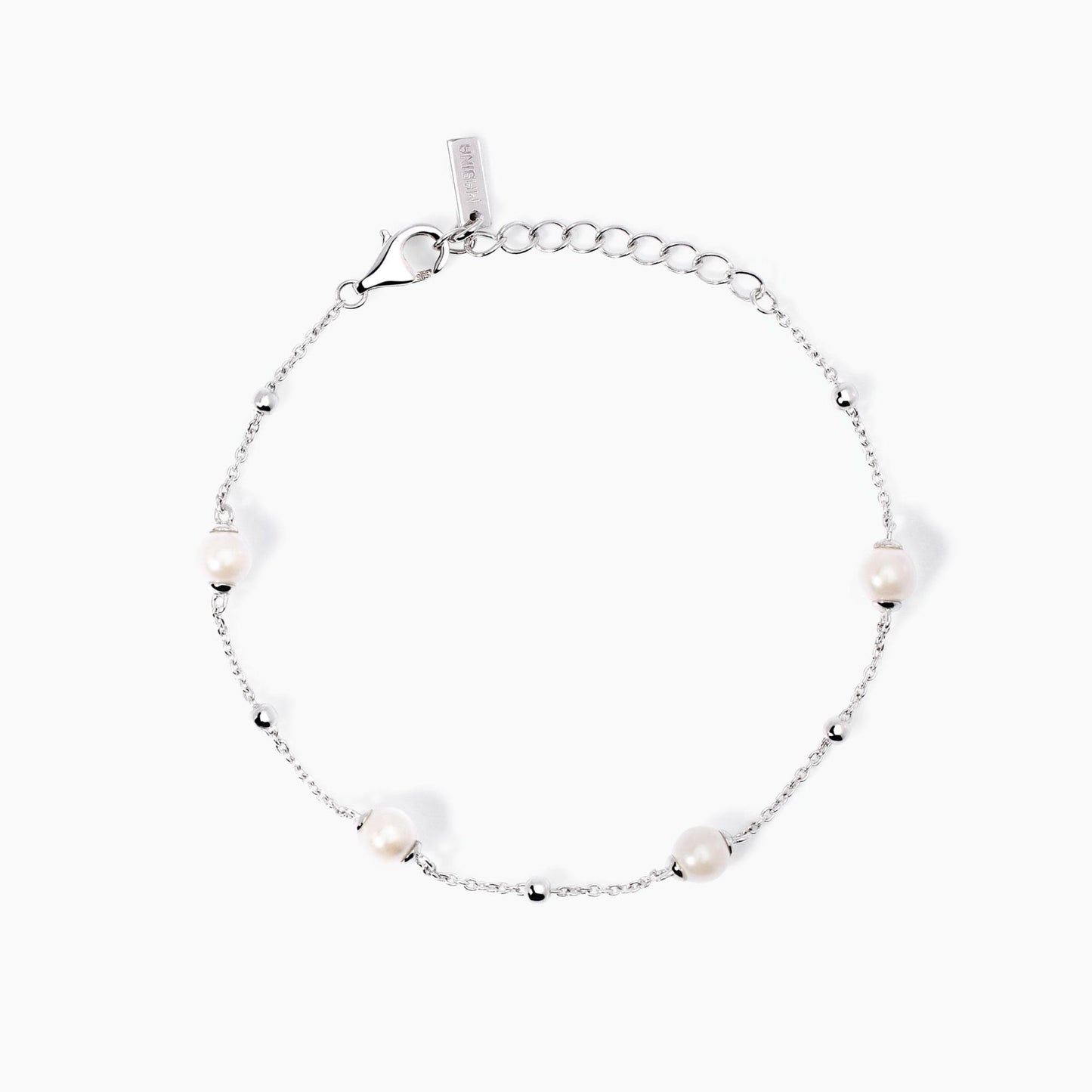 Bracciale donna  Mabina in argento con perle conchiglia
