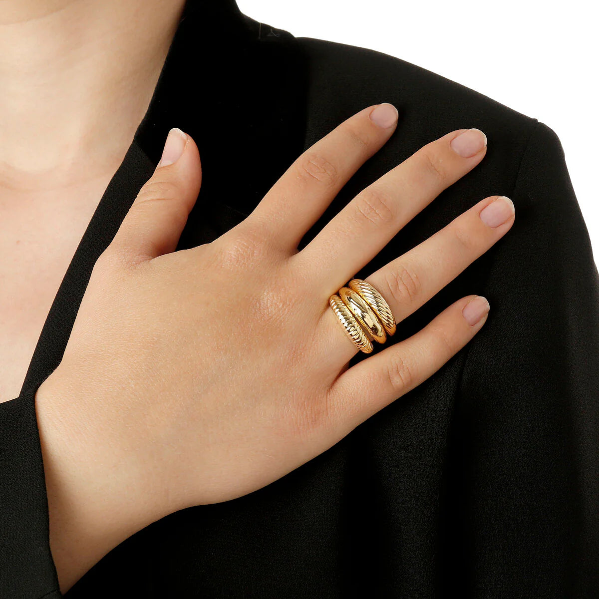 Set di anelli donna Etrusca Fedine Martellati e Rigati