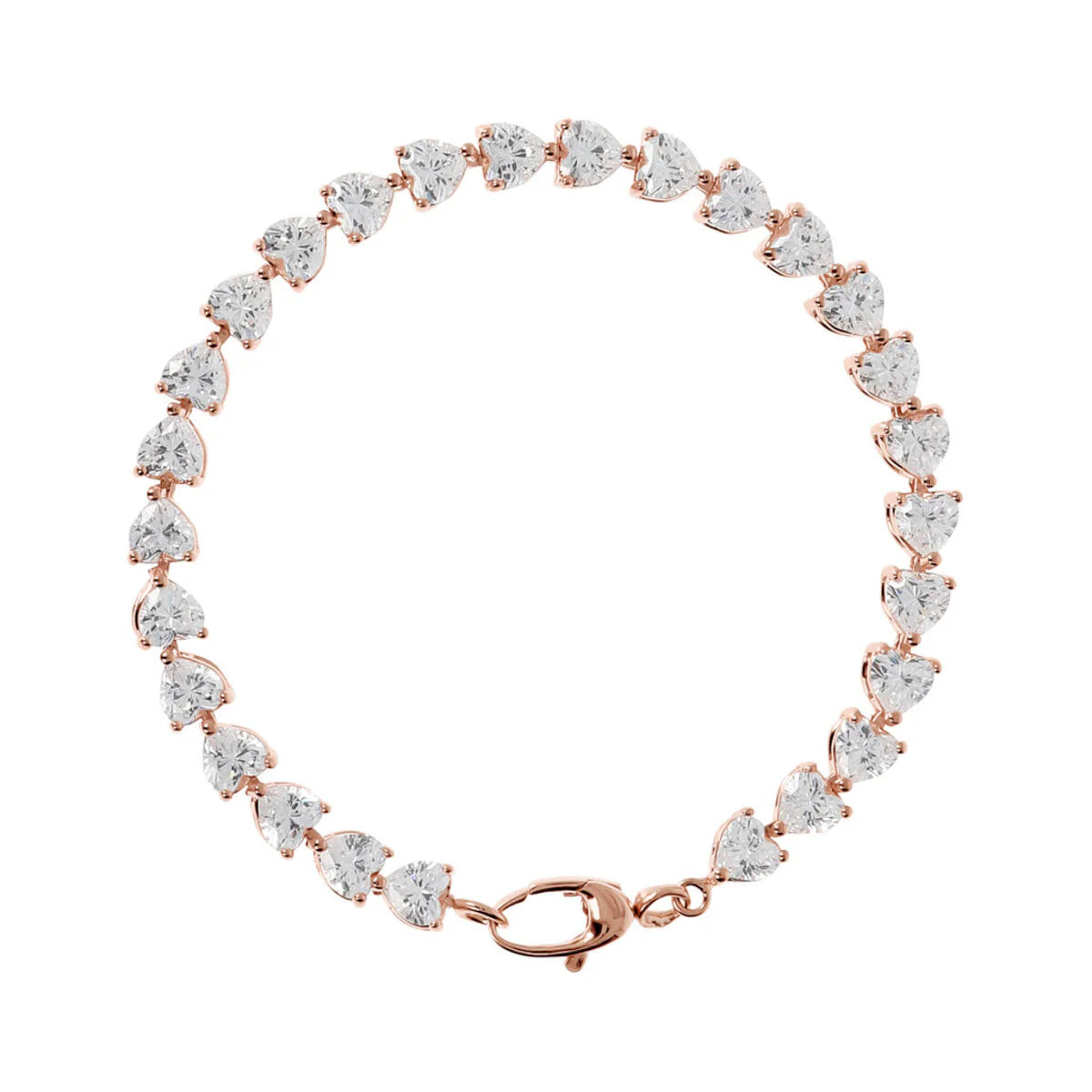 Bracciale Bronzallure Tennis con Cuori in Cubic Zirconia