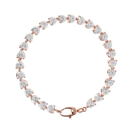 Bracciale Bronzallure Tennis con Cuori in Cubic Zirconia