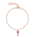 Bracciale donna Rosato Aria con mongolfiera rosè e smalto