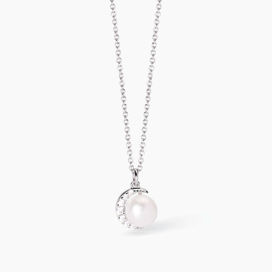 Collana donna Mabina con ciondoli luna e perla
