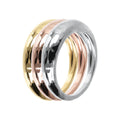 Anello donna Etrusca Set Di Tre Anelli Fedine Martellati Tricolore