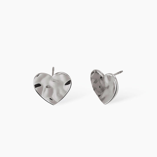 Orecchini Kidult donna cuore effetto martellato