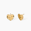 Orecchini Kidult donna cuore effetto martellato gold