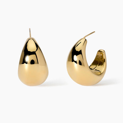 Orecchini Kidult Style a cerchio bombati dorati