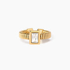 Anello donna kidult tubogas dorato con zirconi
