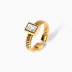 Anello donna kidult tubogas dorato con zirconi