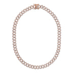 Collana Bronzallure  Girocollo Catena Grumetta Squadrata con Pavé di Cubic Zirconia