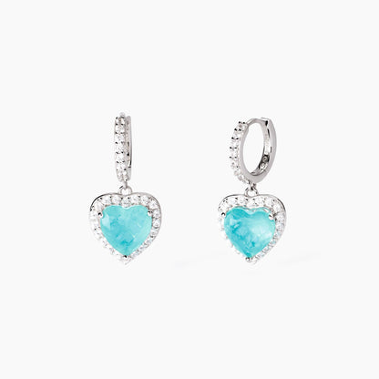 Orecchini  donna Mabina in argento con glass azzurro