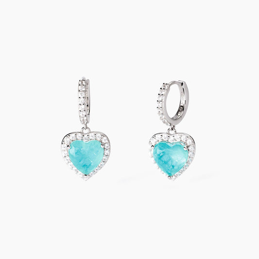 Orecchini  donna Mabina in argento con glass azzurro