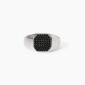 Anello Mabina uomo in argento con zirconi neri