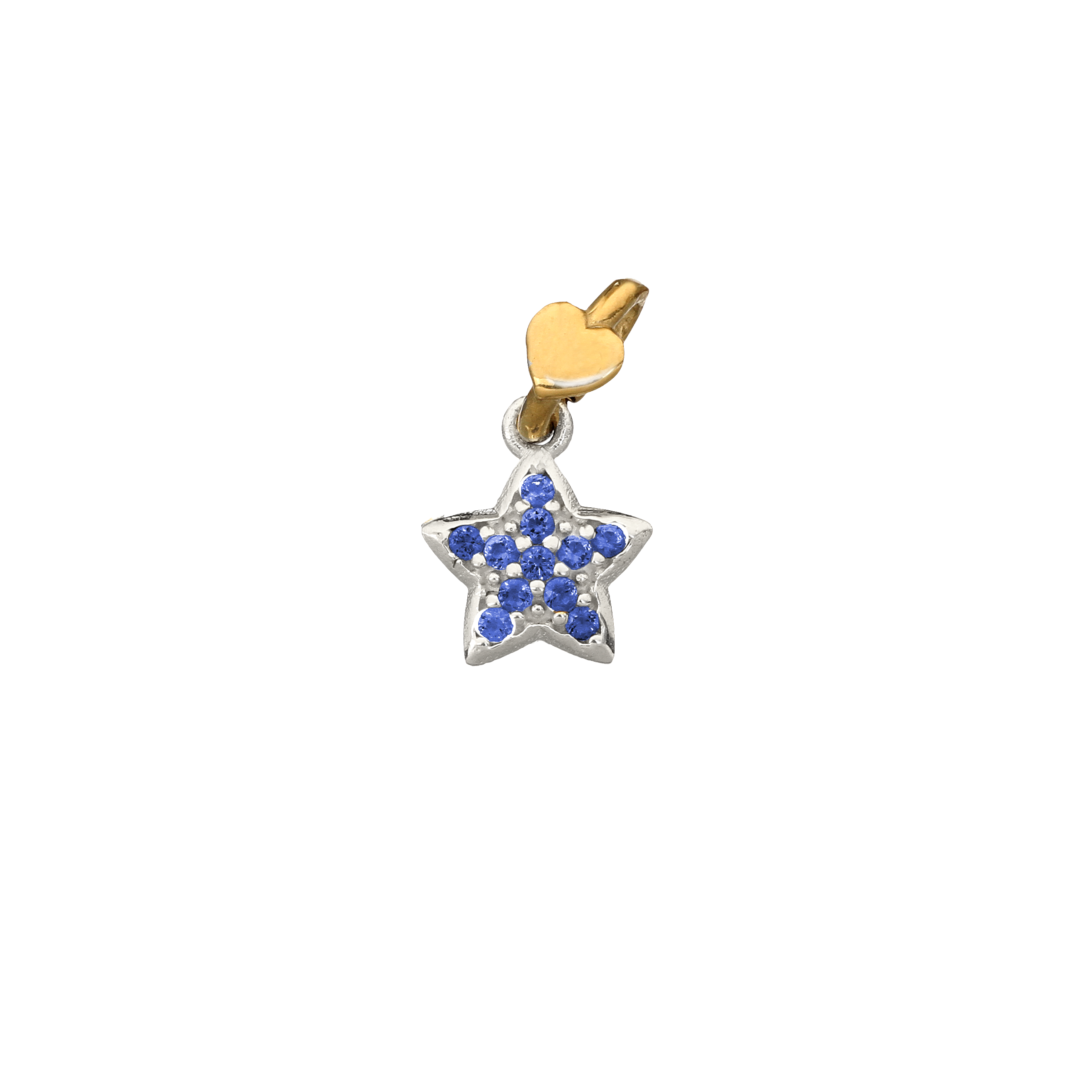 Ciondolo Dodo Mariani Stella lucine blu Argento, oro e zirconi blu