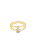 Anello Vestopazzo donna Doppia fascia con fiorellino