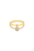 Anello Vestopazzo donna Doppia fascia con fiorellino