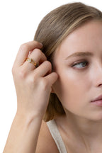 Anello Vestopazzo donna Doppia fascia con fiorellino