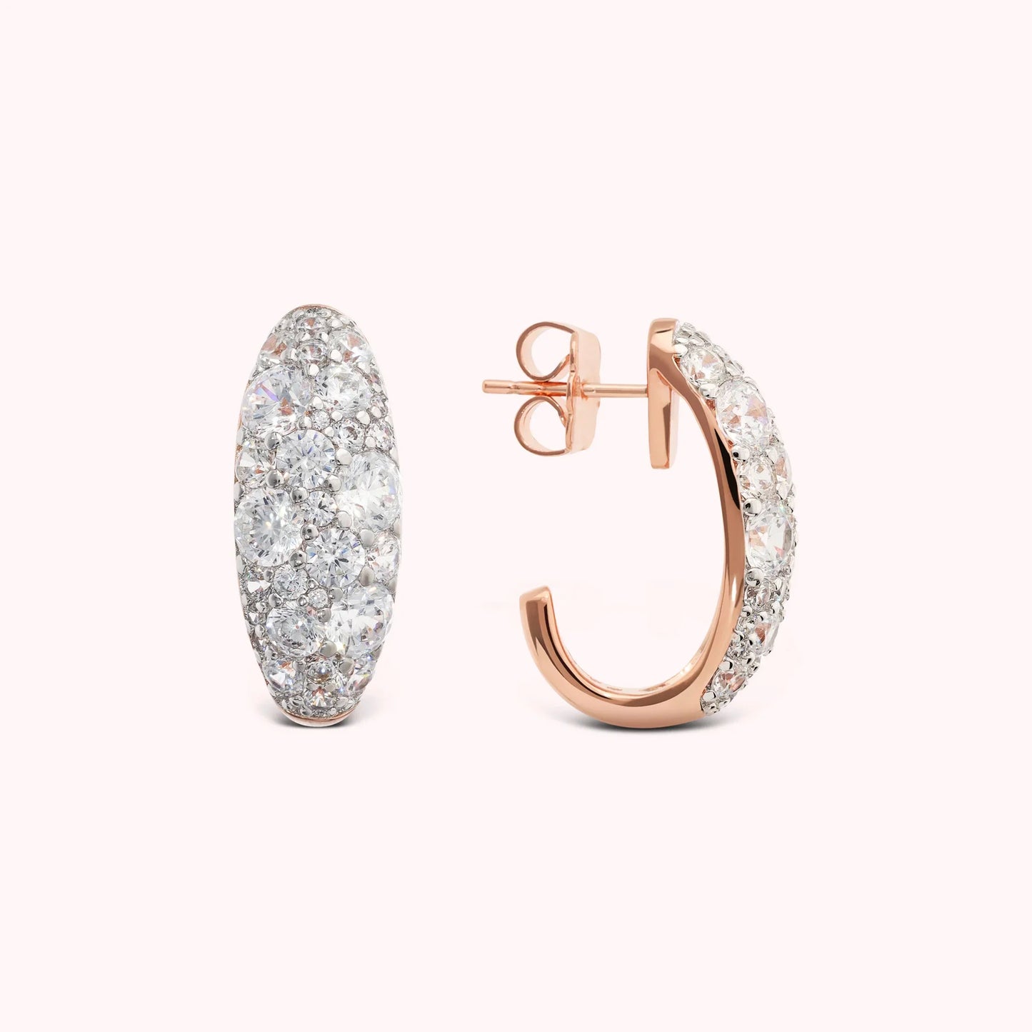 Orecchini Bronzallure donna Ovali a lobo rosè