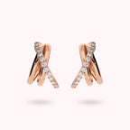 Orecchini Bronzallure donna Cerchio con intreccio con cubico zirconia