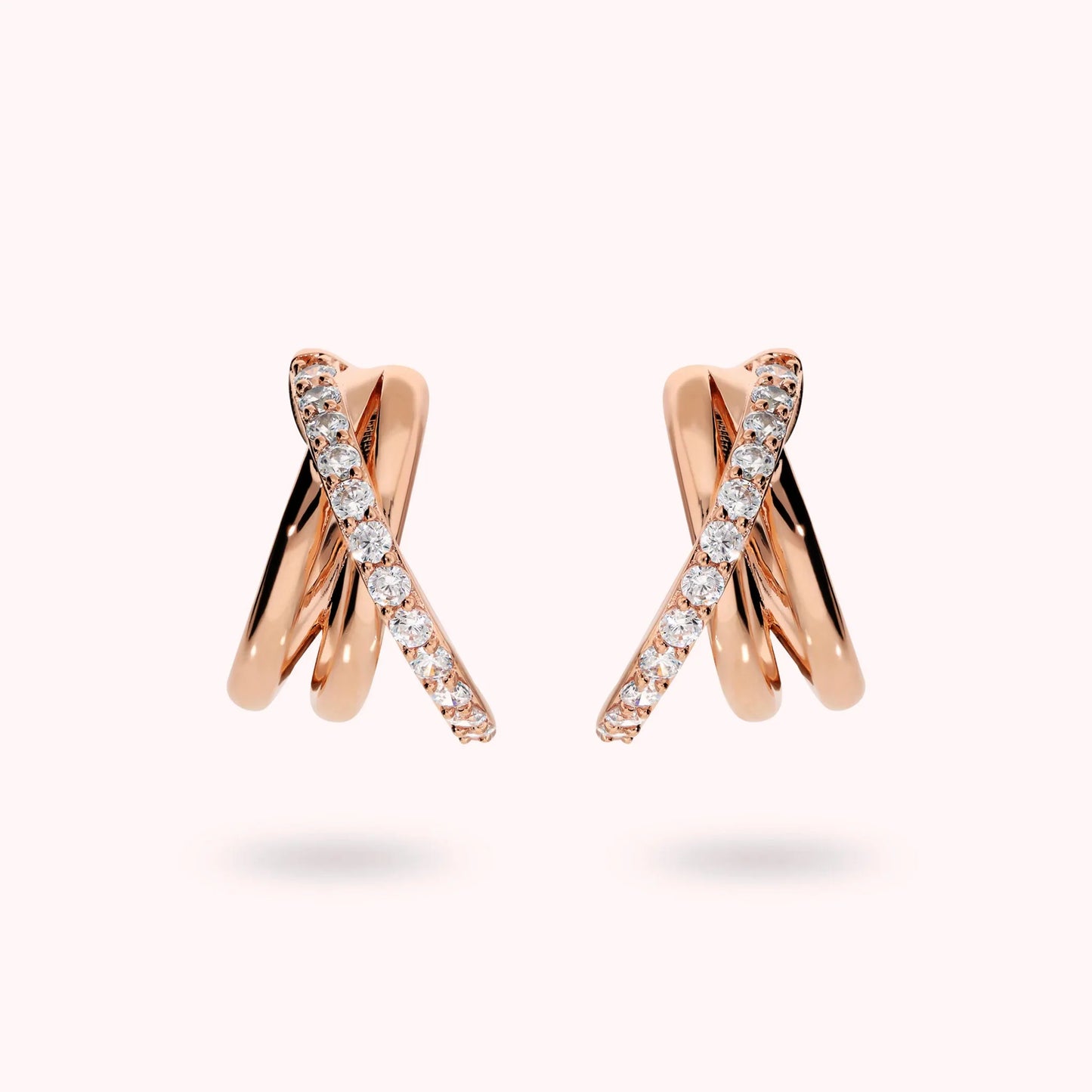 Orecchini Bronzallure donna Cerchio con intreccio con cubico zirconia