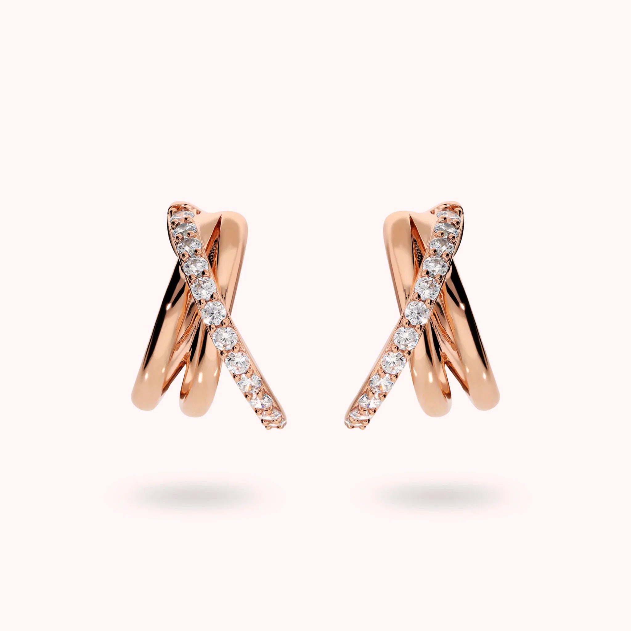 Orecchini Bronzallure donna Cerchio con intreccio con cubico zirconia