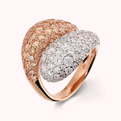 Anello Bronzallure donna Contrarié con pavé di zirconi