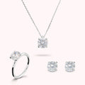 Parure Bronzallure donna Collana, orecchini, solitario con punto luce