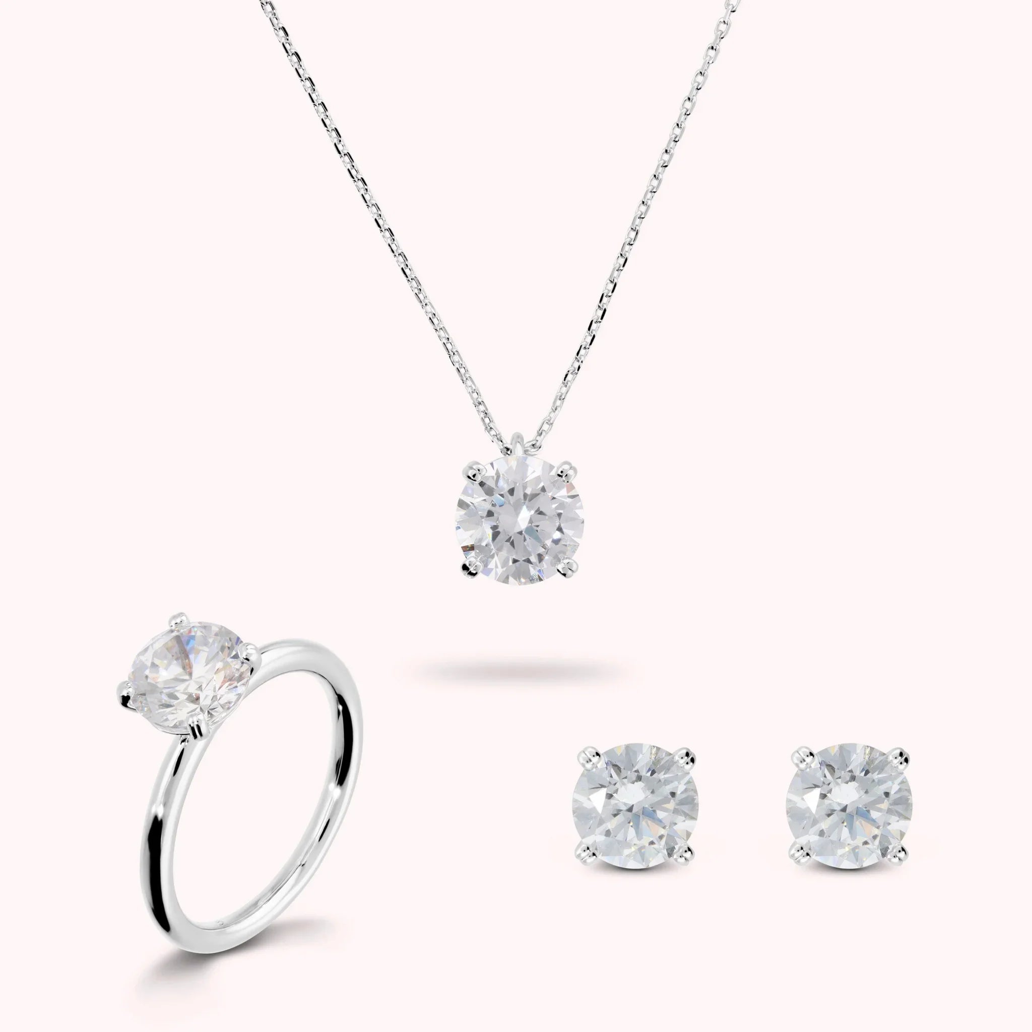 Parure Bronzallure donna Collana, orecchini, solitario con punto luce