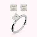 Parure Bronzallure donna Solitario e orecchini punto luce taglio princess