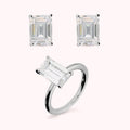 Parure Bronzallure donna Solitario e orecchini punto luce taglio baguette