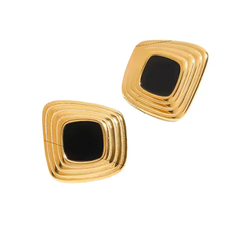 Orecchini Piti Malì donna Cornelia Bottone quadrato irregolare