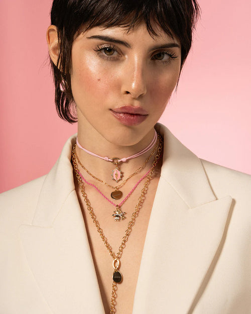 Collana Rue des Mille Charm bar Rolò chain Base ovale