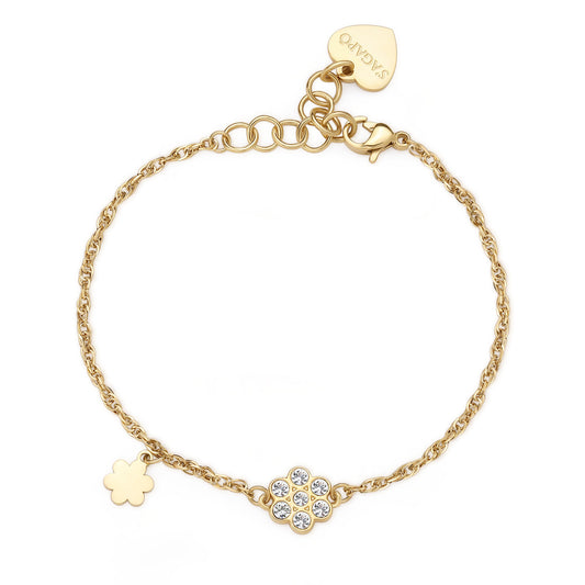 Bracciale S'Agapò donna Aurora Fiore e cristalli Gold