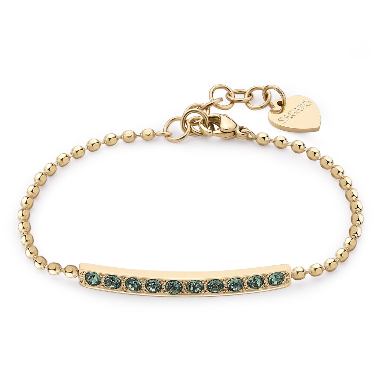 Bracciale S'Agapò donna Dazzly Cristalli Verde Gold