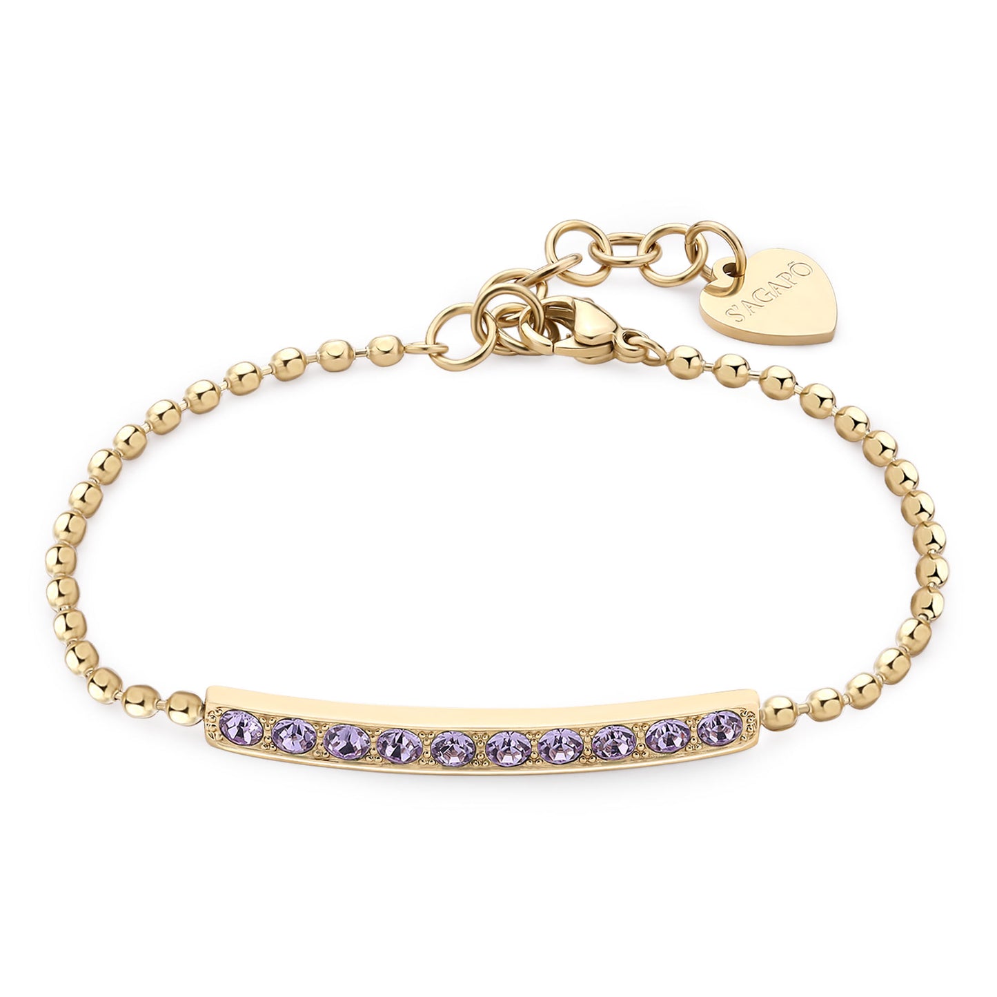 Bracciale S'Agapò donna Dazzly Cristalli Lilla Gold