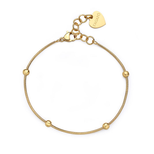 Bracciale S'Agapò donna Chunky Snake con sfere gold