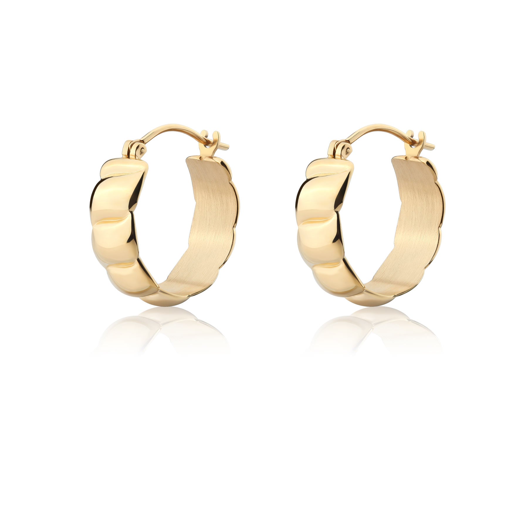 Orecchini a cerchio S'Agapò donna Chunky Torchon Gold