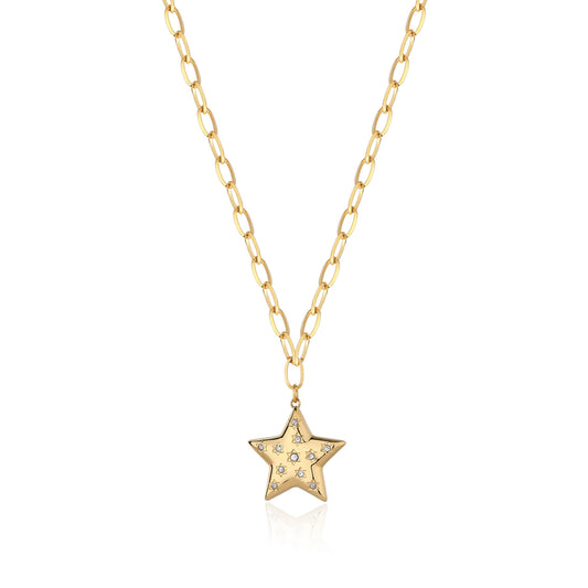 Collana S'Agapò donna Stellar Stella e cristalli gold