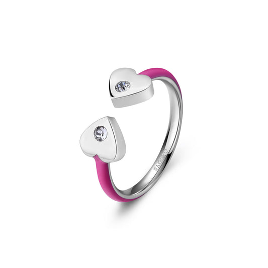 Anello S'Agapò donna Vibes Cuori Fucsia