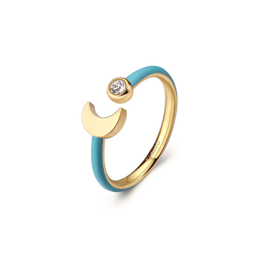 Anello S'Agapò donna Vibes Luna Turchese gold