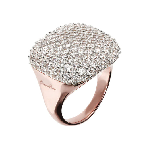 Anello Chevalier Bronzallure Quadrato con Pavé in Cubic Zirconia