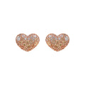 Orecchini Bronzallure Cuore a Lobo con Pavé in Cubic Zirconia